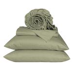 URBANHUT 800 Thread Count Egyptian Cotton Queen Size Sheets Set (4 Pc) - Ultra Soft & Smooth, Sateen Weave Queen Size Sheets, Luxury Hotel Sheets with 16" Deep Pocket - Sage