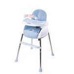 BUMTUM Baby High Chair 4 in 1 Convertible Folding with Footrest, Convertible to High Chair, Low Chair, & Feeding Seat with Cushion pad (Blue)