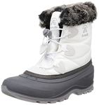 Kamik Momentum L2 Woman Winter Boot Snow Waterproof Warm Comfortable -40 Sustainable Insulation Vegan, White, 8