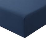 RUIKASI King Fitted Sheet Deep - Navy Blue Bottom Sheet for Kingsize Bed with 40cm 16 Inches Extra Deep Sided Pocket, Soft Microfiber Bedsheet Ultra Deep Fit with Mattress