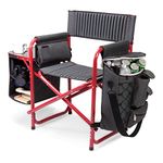 Picnic Time 'Fusion' Original Design Outdoor Folding Chair, Gray with Red Frame