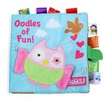 BabyMoo Oodles Owl 3D Cloth Book: Educational Learning Toy For Babies, Infants & Toddlers - Rustle Paper, Washable & Water-Resistant - Ideal Gift For Ages 3 Months And Up