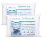 Mediflow Water Pillow - Original Collection, Memory Foam Pillow. Orthopedic Pillow for Neck Pain Relief, Adjustable Water Pillow for Sleeping. (Twin Pack) , White