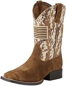 Kids' Patriot Western Cowboy Boot Antique Mocha Washed Suede 3 M US Little Kid