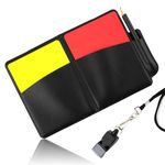 Referee Cards Set, 2pcs Referee Penalty Cards with Card Holder Referee Score Book Whistle Pencil Soccer Referee Red and Yellow Warning Cards for Football Soccer Sports Game Men's Officials