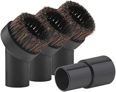 Vacuum Brush Horse Hair Vacuum Attachment Round Dust Brush with Universal Connector, 1.25 Inch Brush Replacement with 1.25 to 1.37 Inch Vacuum Hose Adapter Tool for Standard Hose