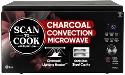 LG 32 L Scan to Cook Wi-Fi Enabled Charcoal Convection Healthy Microwave Oven (MJEN326PKW, Black, Heart Friendly, Pasteurized Milk, Ghee, Diet Fry & 360° Motorised Rotisserie for Bar-be-queing)