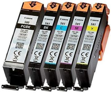 5 Original Setup Canon PGI580 CLI581 PGI-580 CLI-581 Ink Cartridges Set Pixma Printer TS8100 TS8150 TS8151 TS8152 TS9100 TS9150 TS9155 TS9500 TS9540 TS9541C TS9550 TS9551C TR7500 TR7550 TR8500 TR8550