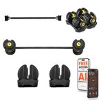 The Cube Club Alloy Steel Adjustable Powerbells 52.5 Lbs Pair With Barbell Connect | Adjustable Dumbbells With Barbell For Home Gym For Men & Women, 53 Kilograms