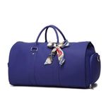 Auslese® 2 in 1 Leather Convertible Hanging Suitcase Travel Garment Bag Carry on Garment Duffel Bag for Men Women Business Travel Bag (Blue)