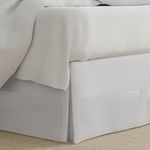 Lux Hotel Microfiber Tailored Style Bed Skirt with Classic 14 Inch Drop Length, King, White