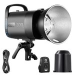 NEEWER S101-300W PRO Strobe Flash Light with 2.4G Trigger 150W Modeling Lamp 300Ws GN58 5600K Bowens Mount Reflector S1/S2 Mode Silent Fan Compatible with QPRO for Studio Product Portrait Photography