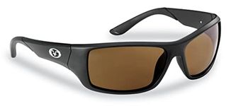 Flying Fisherman Triton Polarized Sunglasses, Matte Black Frame, Amber Lenses