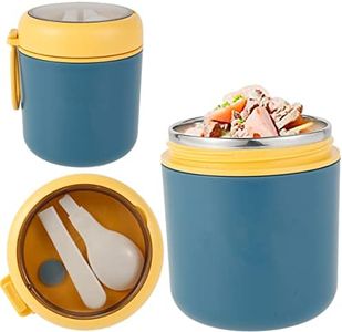 Insulated Food Container with Spoon, Soup Thermos Food Flask，Stainless Steel Vacuum Food Soup Bottles That Keep Foods Hot, Insulated Lunch Container Wide Mouth Hot Food Jar, Suitable for Adults, Kids, etc (Navy Blue 530ml)