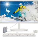 HP 2025 New 22 Inch All-in-One Desktop Computer • 12GB RAM • 256GB PCIe SSD • Intel CPU • Ultra-Quiet Design • Microsoft Office Trial • Wi-Fi 6 • White KB & Mouse • WOWPC Recovery USB • Windows 11