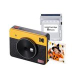 KODAK Mini Shot 3 Retro 4PASS 2-in-1 Instant Camera and Photo Printer (3x3 inches) + 8 Sheets, Yellow