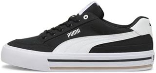 PUMA Mens Court Classic Vulc Sneaker, Mens Black Mens White, 10