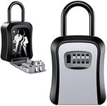 LOFICOPER Key Lock Box for Outside, Wall Mount Key Safe Lock Box, Key Storage Box with Detachable Shackle, 5 Keys Capacity, for Car, Door Handle, Fence