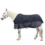 Gallopoff 1200 Denier Rip-Stop Turnout Rain Sheet Lightweight Waterproof Breathable Horse Blanket (No Fill) BlackGrey 78"