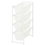 IKEA JONAXEL(Mesh Basket) Storage combination, 4 Drawers Steel, Epoxy/Polyester Powder Coating Storage Unit White 25x51x70 cm