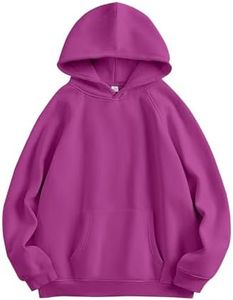ANRABESS Women Hoodies Oversized Fleece Long Sleeve Comfy Casual Basic Pullover Sweatshirts 2025 Fall Outfits Y2K Clothes Purple X-Small