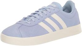 adidas Women's Vl Court 2.0 Lifestyle Skateboarding Suede Skate Shoe, Blue Dawn/Off White/Blue Dawn, 6 US