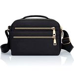 DOB SECHS Small Purse Nylon Crossbody Bag for Women Ladies, Waterproof Shoulder Bag Travel Messenger Bag Cell Phone Casual Purses Handbag, Adjustable Shoulder, Black