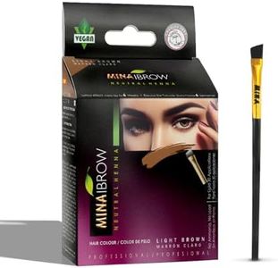 MINA Professional Eyebrow Henna Professional Tinting Kit With Brush Combo Pack Long Lasting Upto 6 weeks Spot Colouring Effects Upto 30 Applications Light Brown