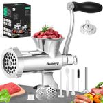Huanyu Meat Grinder Manual Stainless Steel Hand Meat Grinder and Sausage Maker Manual Meat Mincer Dishwasher-Safe Meat Mincer Grinder Size 12