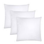 AJISH Set of 3, 18 x 18 Inch Micorfiber Filled Cushion Filler - Soft & Fluffy - Hotel Quality Premium Cushions - Decorative Cushion for Sofa, Bed, Throw Pillow Insert, Office - Home Decor (White)