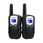 Retevis RT388 Walkie Talkies for Kids, Kids Walkie Talkie for 5-13 Year Old Boys and Girls, Long Range Toy Gifts with Flashlight VOX,Family Field Survival Biking Hiking (Black,1 Pair)