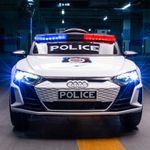 Audi Officially Licensed 12V Kids Police Ride On Car with Remote Control, Flashing Lights, Siren & Megaphone, Rocking Mode, Leather Seat, 3 Speeds, Battery Powered Electric Vehicle for Boys & Girls