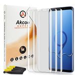 Akcoo Screen Protector for Galaxy S9 Plus,Tempered Glass-3 Pack(UV Set),Edge to Edge Coverage,Sensitive Touch,Scratch Repair,Full Screen Adhesive