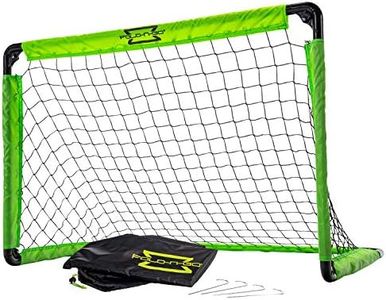 Franklin Sports Portable Mini Soccer Goal - Folding Indoor + Outdoor Kids Mini Soccer Net with Carry Bag - Plastic Backyard Youth Goal with Ground Stakes - 36" x 24"