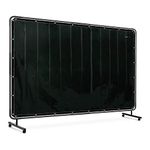 Stamos Welding Group Vinyl Welding Screen Welding Curtain Weld Curtain Kevlar® Seams 239 x 196 cm SWS02N (Fireproof Plastic, Synthetic Fibres, Black-Painted Steel, 4 Wheels, 2 Brakes)