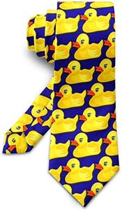 AOMIG Corbata de Hombre Divertida, con Impreso de Pato Amarillo, Azul y Amarillo, Accesorios de Traje Modernos para Cosplay y Fiesta, Regalos Originales