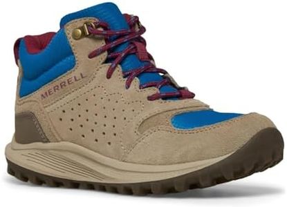 Merrell Notch MID Hiking Boot, Taupe/Blue, 2 US Unisex Big Kid