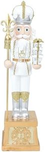 Sunnydaze 4ft Pierre The Fleur-de-Lis Nutcracker Christmas Decoration - Polyresin Indoor or Outdoor Nutcracker Statue