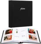 120 Pockets Horizontal Photo Album with Memo Areas for Fujifilm Instax Wide 300 Camera,Linen Cover,Book for Polaroid Now+/Now Instant Camera,Polaroid Lab Instant Printer,i-Type/600/SX-70 Film(Black)