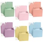 Belle Vous 24 Pack Party Treat Favour Gift Boxes - 14 x 6 x 11cm / 5.51 x 2.36 x 4.33 inches- Plain Loot Goodie Gable Bags for Kids Birthdays, Food, Baby Shower & Weddings (Pastel)