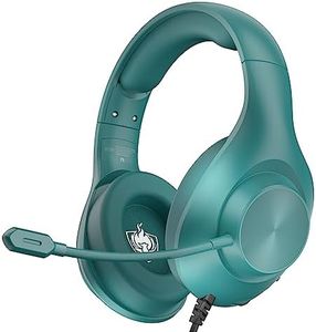 YOTMS Gaming Headset PS5 Headset, Wired Headset with 7.1 Surround Sound, H-7 Gaming Over Ear Headphones with Noise Cancelling Flexible Mic Memory Earmuffs, for PC/PS5/PS/XboxSeries X/S/Switch (Green)
