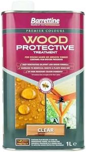 Barrettine Wood Protective Treatment (Clear, 1L) - Ideal Treatment for Outdoor Treated Timber Structures. Wood Protector Oil with Water Repellent Qualities. UV & Fade Resistant.