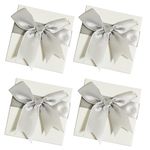 Mtaajin 4Pcs Small Gift Boxes 7.5x7.5x3.5cm Jewellery Display Gift Boxes with Bow-Knot, Jewelry Gifts Boxes Necklace and Earring Gift Boxes for Wedding Jewellery Display Valentine's Day