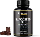 Black Seed Oil Gummy Vitamins by Nutriissa – 90Pcs Nutritional Supplements – Cold-Pressed Vegan Non-GMO – 1050mg Highly Potent Formula – Rich in Thymoquinone, Anti-oxidant, Anti-inflammatory