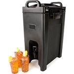 Carlisle FoodService Products Cateraide Insulated Beverage Server with Spigot and Handles for Catering, Kitchen, and Restaurants, Plastic, 5 Gallons, Black