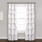 Lush Decor Lace Ruffle Window, 84" x 52", White Curtain Panel