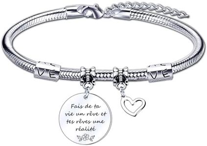 YJYJZX Cadeau Amitié Bracelet,Bracelets pour Amitié Bracelet Femme,Cadeau Bracelet de Charme de Soeur Amie,Cadeau d'anniversaire,Cadeau de Noel Amie,Cadeau de Graduation Amie Cadeau Femme