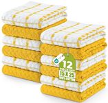 Utopia Towels -12 Kitchen Towels Set - 38 x 64 cm - 100% Ring Spun Cotton Super Soft and Absorbent Dish/Tea Towels and Bar Towels (Yellow)