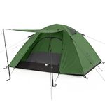 Naturehike P-Serie 2 Person Camping Tent 4 Seasons, Ultralight Backpacking Tent, Pressure Resistant, Waterproof, Insect-proof, Anti-UV Family Tent for Outdoor, Hiking, Mountaineering (Forest Green 2P)