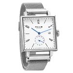 FEICE Square Watch for Men Bauhaus Automatic Watch Sapphire Crystal Mechanical Watches Casual Dress Watch for Women Unisex -FM301 (Silver)